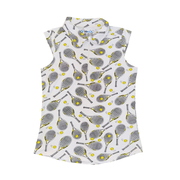 IBKUL Sleeveless 1/4 zip Polo Shirt Small activewear tennis cooling UPF 50 - Picture 2 of 7